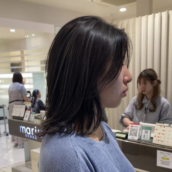 細めコントラストハイライトグレージュ