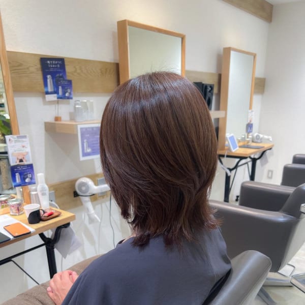 白髪ぼかし セミディ シアーカラー 【藤沢 藤沢駅】