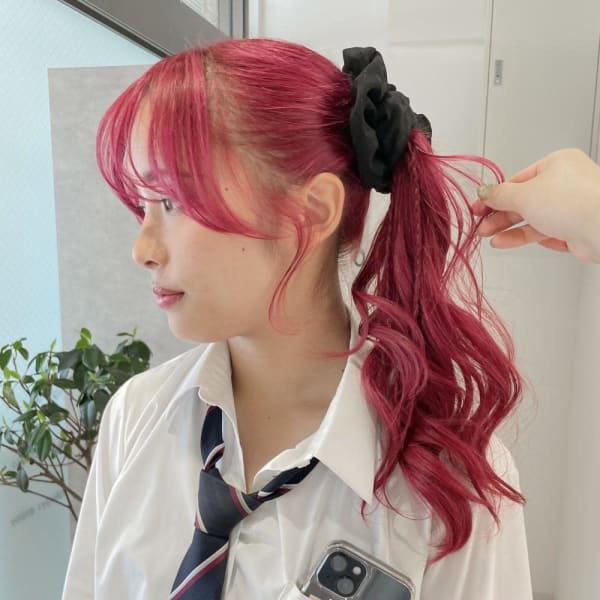 【hinari】#体育祭ヘアセット #ブリーチカラー