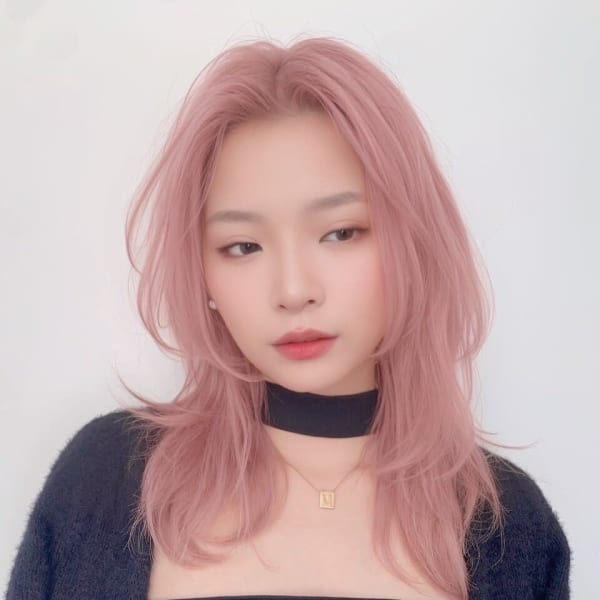 レイヤーロング美髪くびれワンカールペールピンク