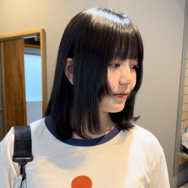 姫カット×グレージュ