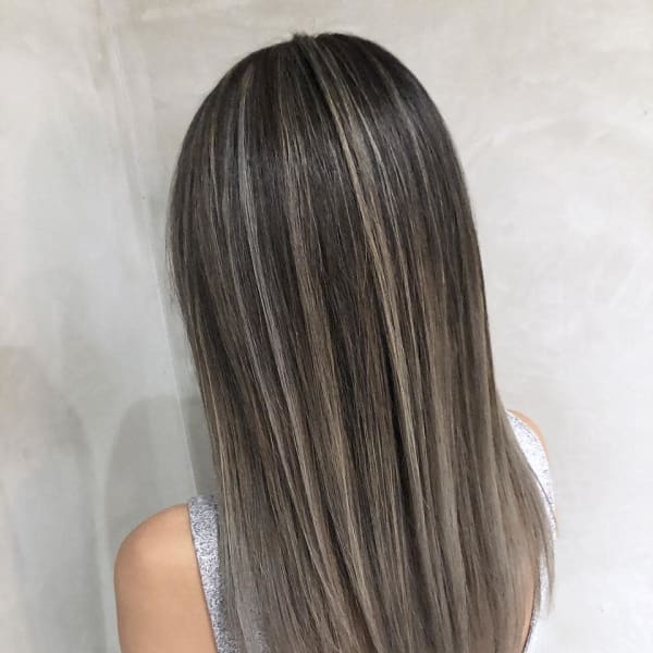 外国人風バレイヤージュ、ハイライトカラー、シャドールーツ