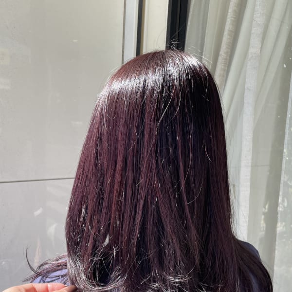 ロングレイヤー×カシスレッド|トリートヘアデザイン 新浦安店