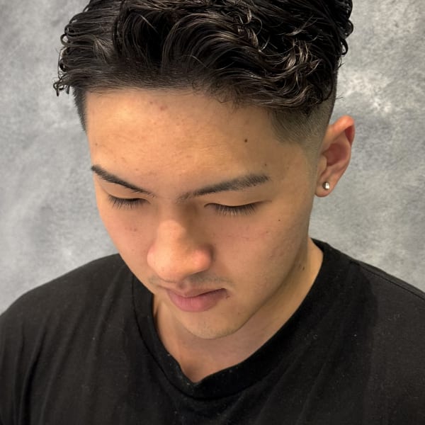 スキンフェード×パーマ