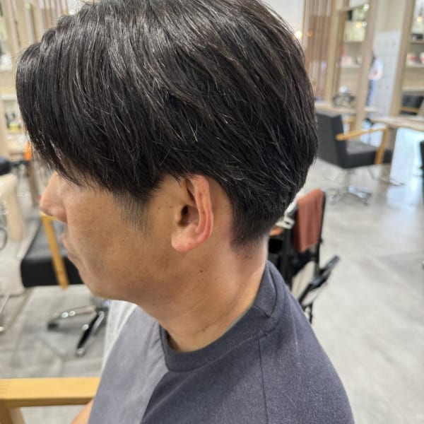メンズセンターパート