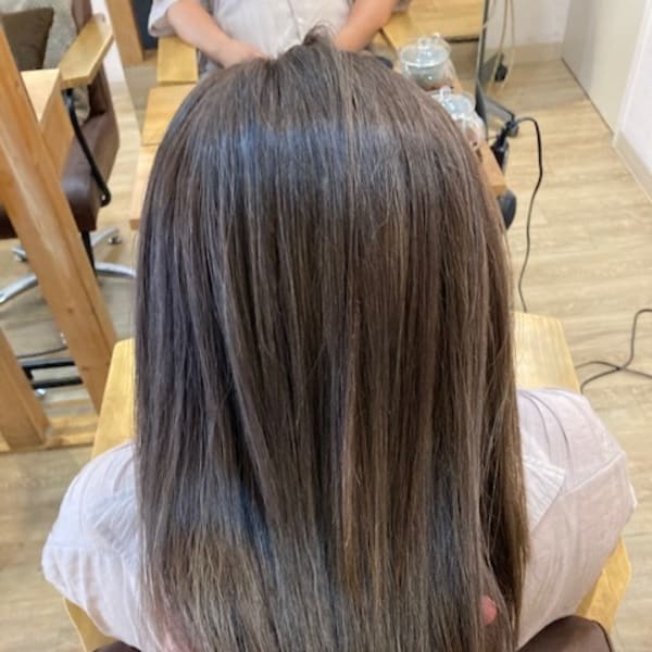 お客様髪質改善データ1155(酸熱ストレートとカラー)