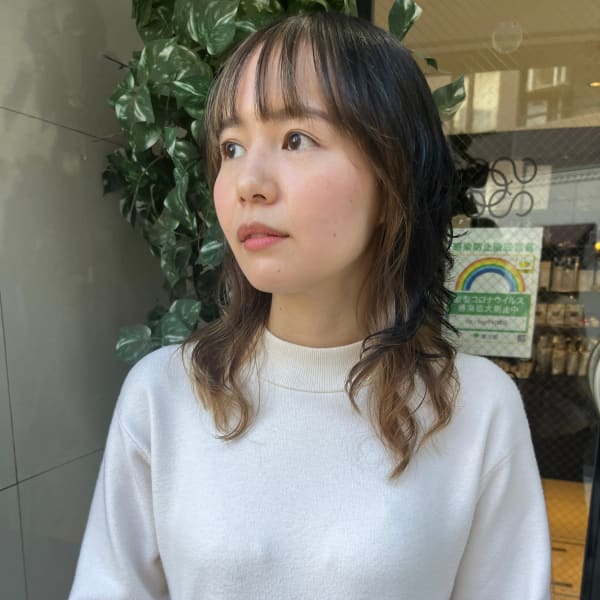 ウルフ+くるくるパーマ