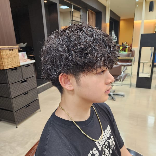 マッシュ×波巻きツイストスパイラルパーマ|soin de brace 布施店