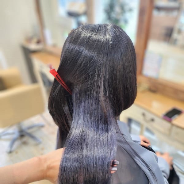 インナーカラー×ブルーグレー