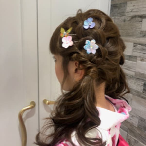 浴衣＋ツインポニーテール