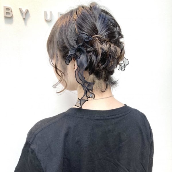 デザインカラー/レイヤーカット/ウェットヘア/オリーブ