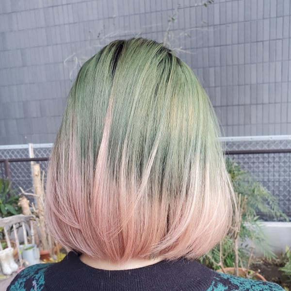 カット+グラデーションカラーブリーチカラー