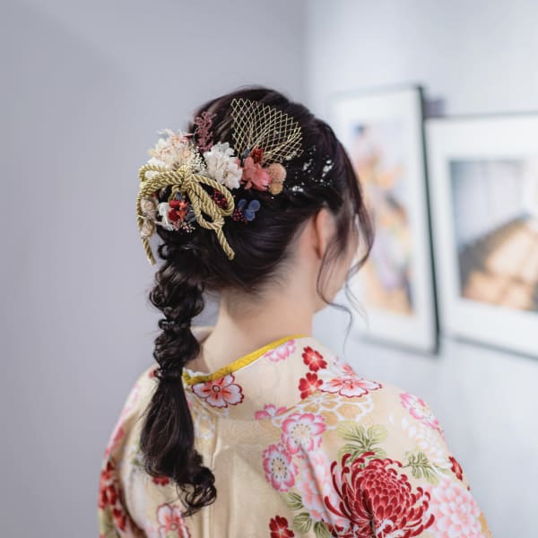 ★ドライフラワーをたくさん散りばめた編み下ろしの袴スタイル★