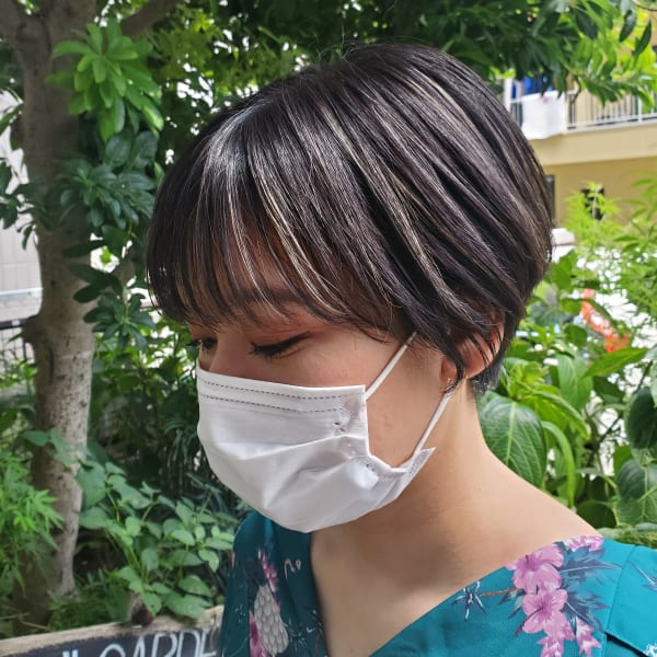 白髪ぼかしハイライトカラー