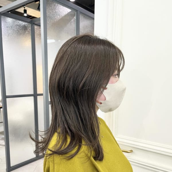 美髪/大人かわいい/こなれミディ/サンドベージュ