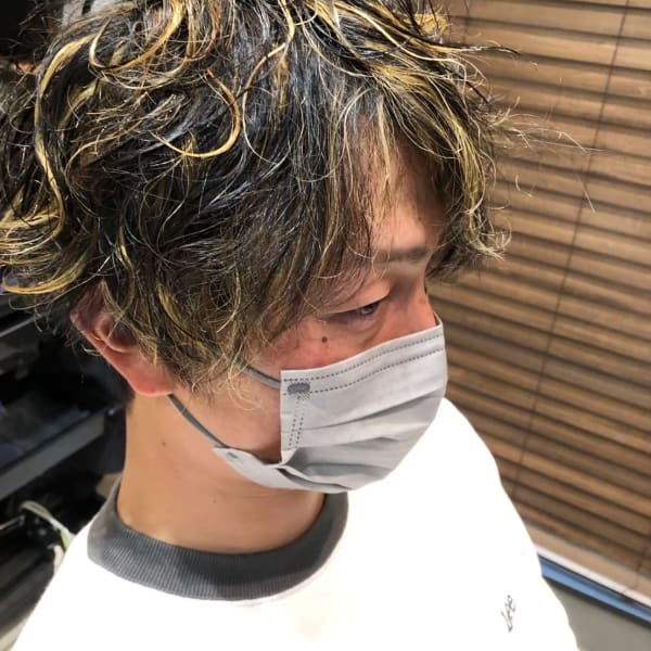 メンズパーマ/スパイラルパーマツイストパーマハイライト