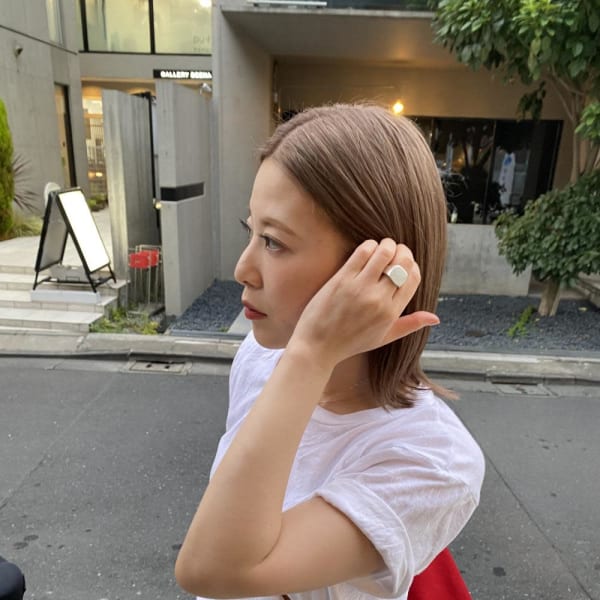 フルバング レッドブラウン 似合わせカット カルマパーマ