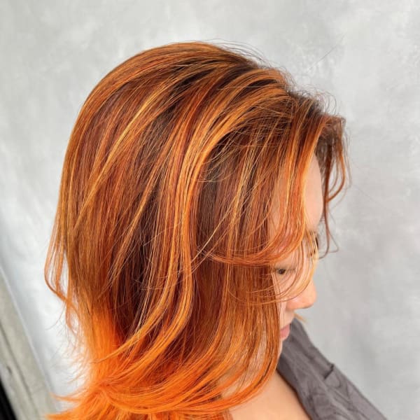 バレイヤージュ/エアタッチ/オレンジ