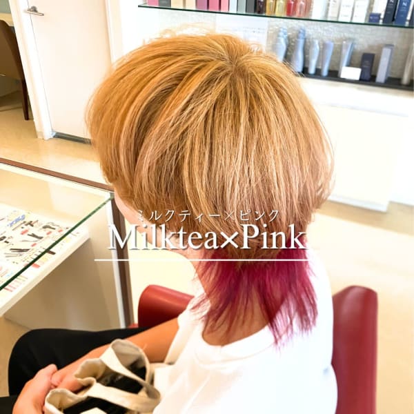 ミルクティー×ピンク
