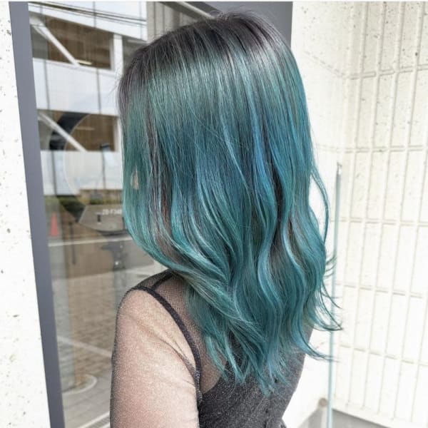 ターコイズグリーン_オンブレ