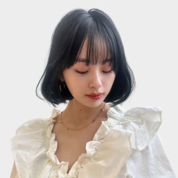 ボブ/韓国風/顔周りカット/タッセルボブ/透明感カラー/