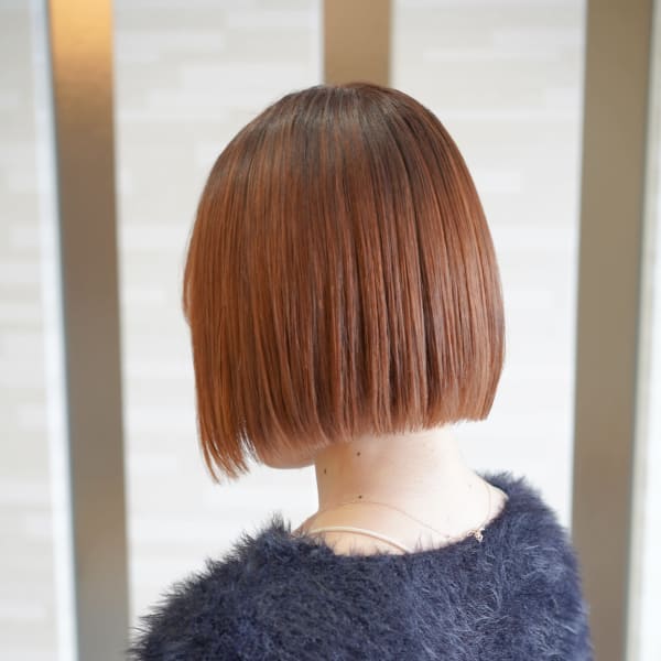 縮毛矯正×ウォームベージュ×ボブ Hair