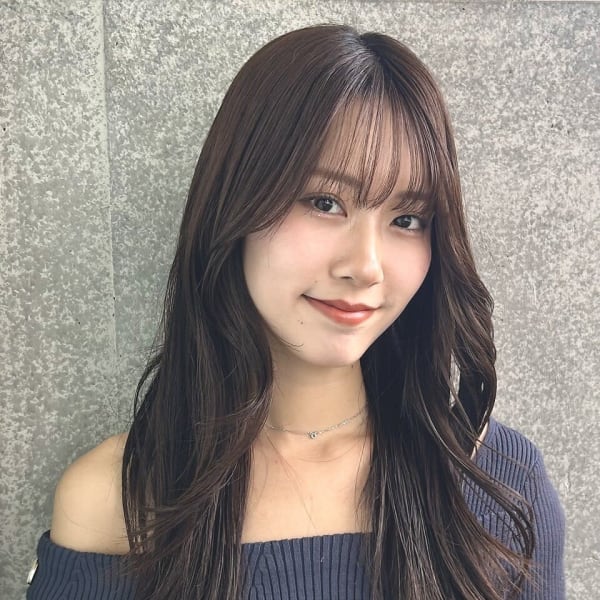 ロング×くびれ巻き×韓国ヘア|Ameri 武蔵小杉店
