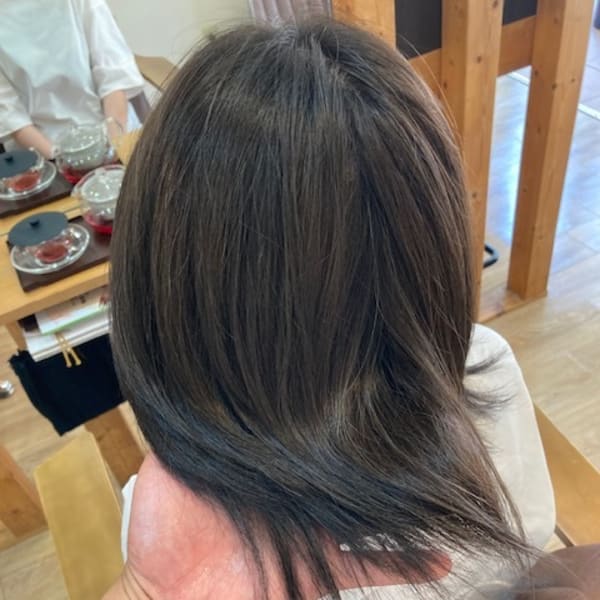 お客様髪質改善データ1296(アッシュグレイ)