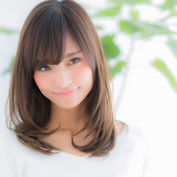 斜めバング×流れるレイヤーロングh|浅草 髪質改善サロン Ele. 個室美容院【エル】