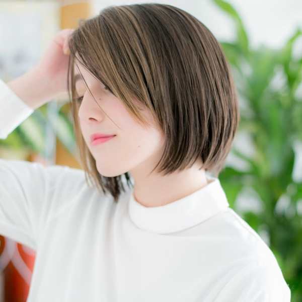 グラデハイライトカラーで大人ボブd