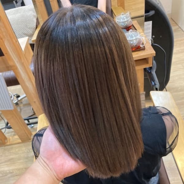 お客様髪質改善データ1308(酸性縮毛矯正でボブ)