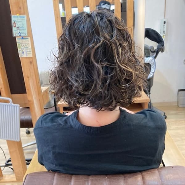 お客様髪質改善データ1308(夏ウェーブパーマ)