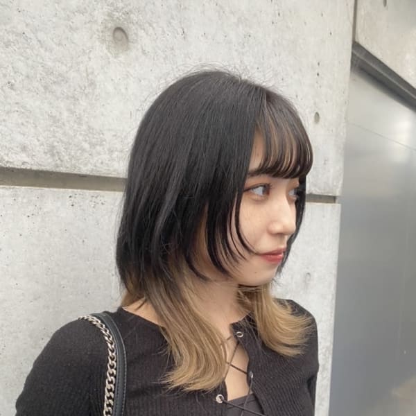 ウルフカット×インナーカラー