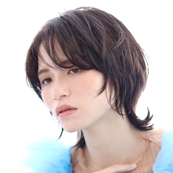 大人かわいいショートウルフ×顔まわりレイヤー×20代30代