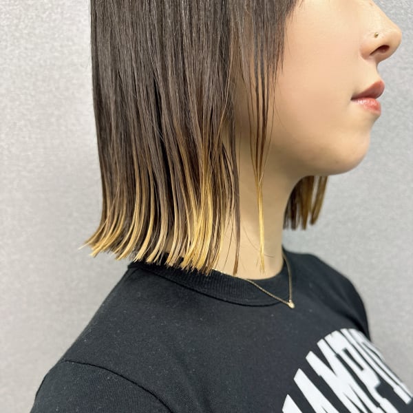 切りっぱなしボブ　前髪　