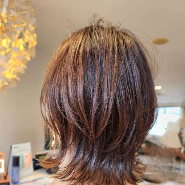 インナーカラー×くびれボブ