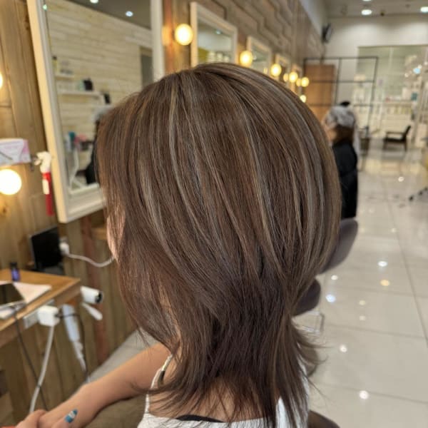 明るく染める白髪染め✖白髪ぼかしハイライト