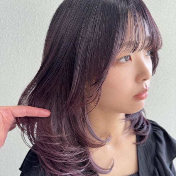 顔周りレイヤー_ボルドーカラー