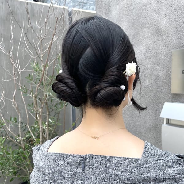 かわいいお呼ばれアップスタイル