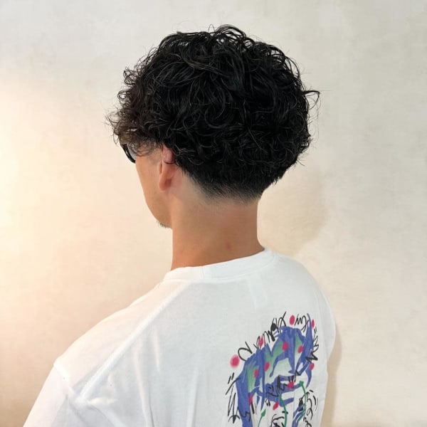 【 メンズ刈り上げパーマ　恵比寿】