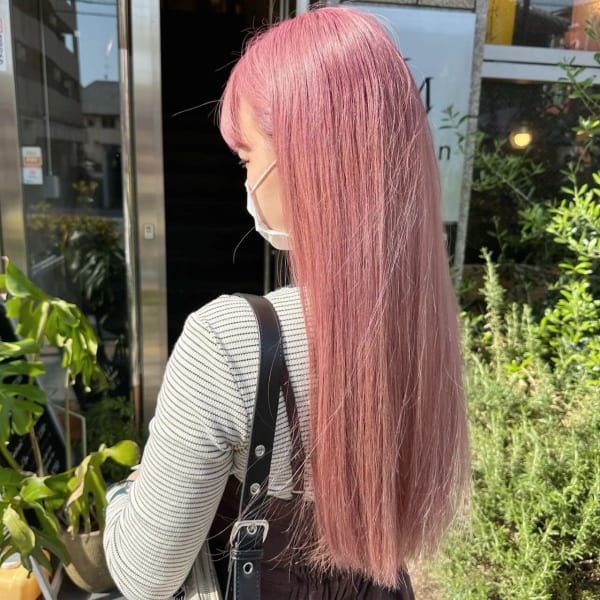 ピンクカラー ブリーチ ケアブリーチ