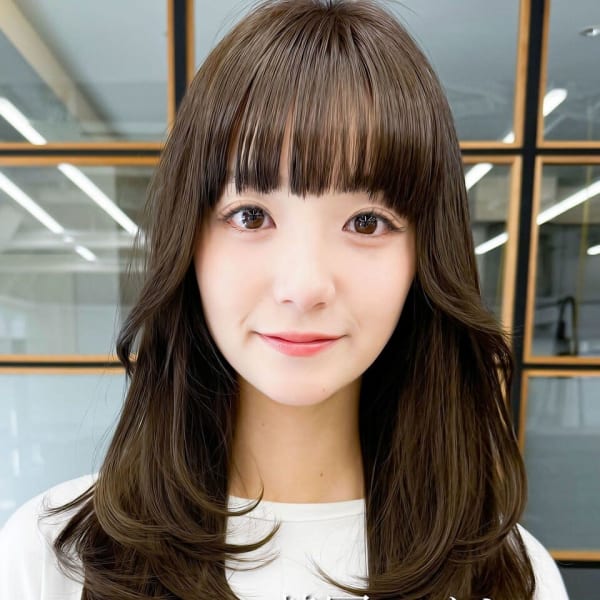 韓国美髪レイヤーロングくびれワンカールハッシュカットレイヤー