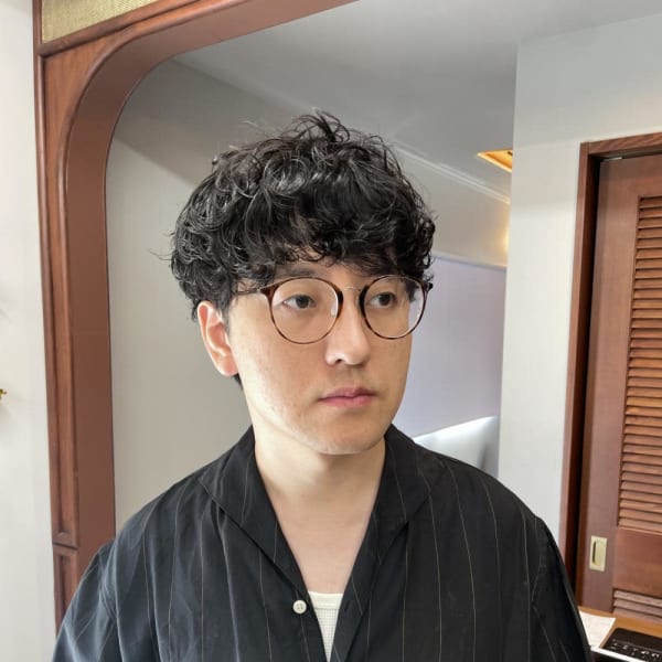 大人マッシュパーマ