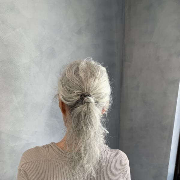 ウェーブ パーマ グレイヘア