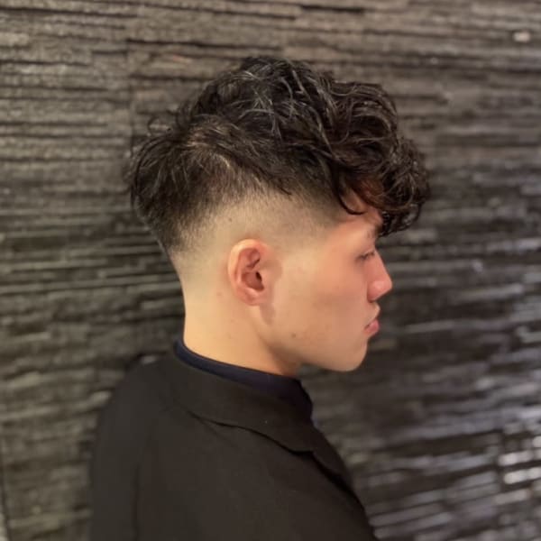 スキンフェード×パーマ