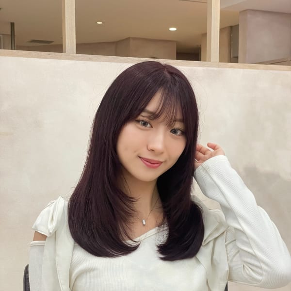 20代30代 ピンクブラウン 髪質改善カラー ストレート