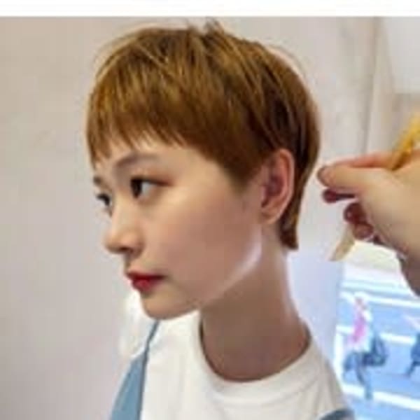 【yellow】ベリーショート_イエローカラー_オン眉