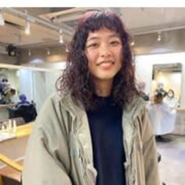 ショートバング ハードパーマ