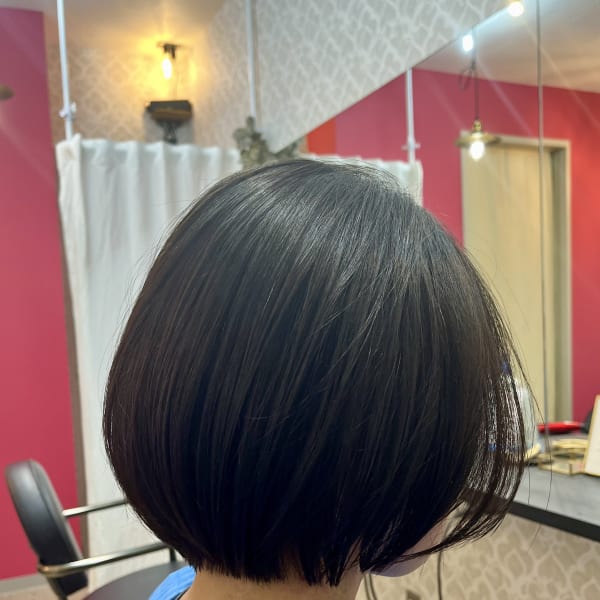 【髪質改善】やわらか縮毛矯正ショートボブ|ヘアコンシェルジュ Fuchibe