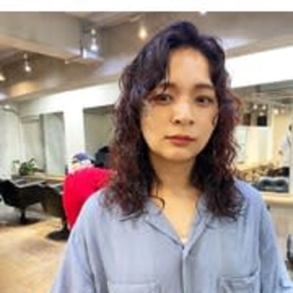 セミロングレイヤーボブ/ウェーブパーマ